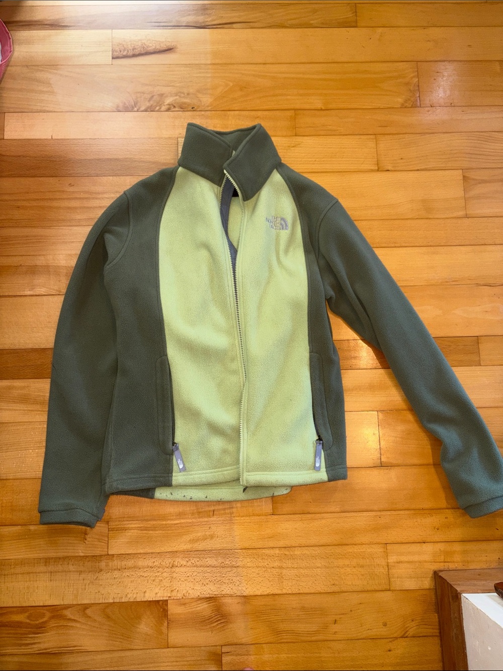 The North Face Two-Tone Olive and Lime Green Fleece Jacket - women’s